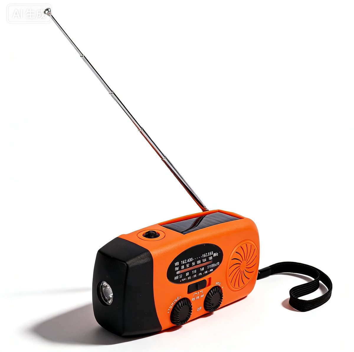 Dailygoods- Noodradio met zonne-energie en handslinger - Draagbare radio - NOAA AM FM weer - Mobiele telefoonoplader - LED-zaklamp - 2000mAh batterij - Weerradio