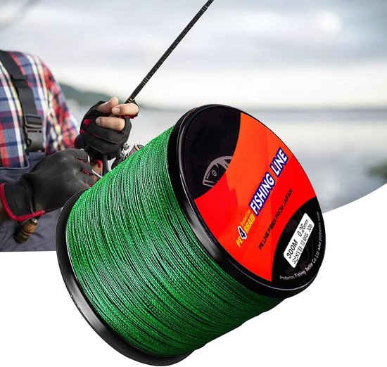 Gevlochten Vislijn - PE Lijn - Zoutwater Zoetwater - Sterke Trekkracht - 300m 30LB - Groen — afbeelding 4