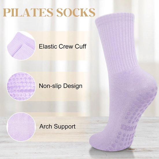 Dailygoods- Pilates Sokken Antislip - 5 Paar - Zacht Katoen - Antislipsokken Dames - Goede Elasticiteit - Ideaal voor Yoga en Fitness - Yogasokken van Dailygoods — afbeelding 5