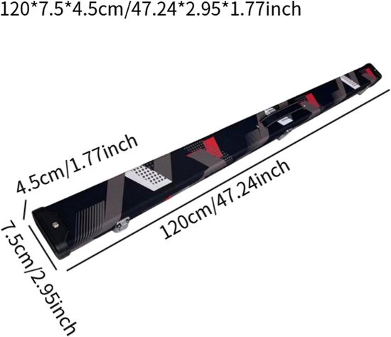 Biljartkeu Koffer - Keu Tas - Biljart Spelen - Duurzaam PU Materiaal - 120 cm Lang - Zwart — afbeelding 2