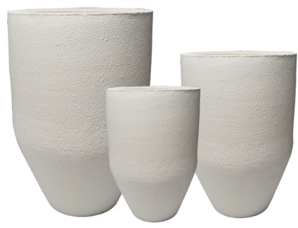 Light&living Pot deco S/3 Ø30x46+Ø40x55+Ø52x71 cm SIROLO crème