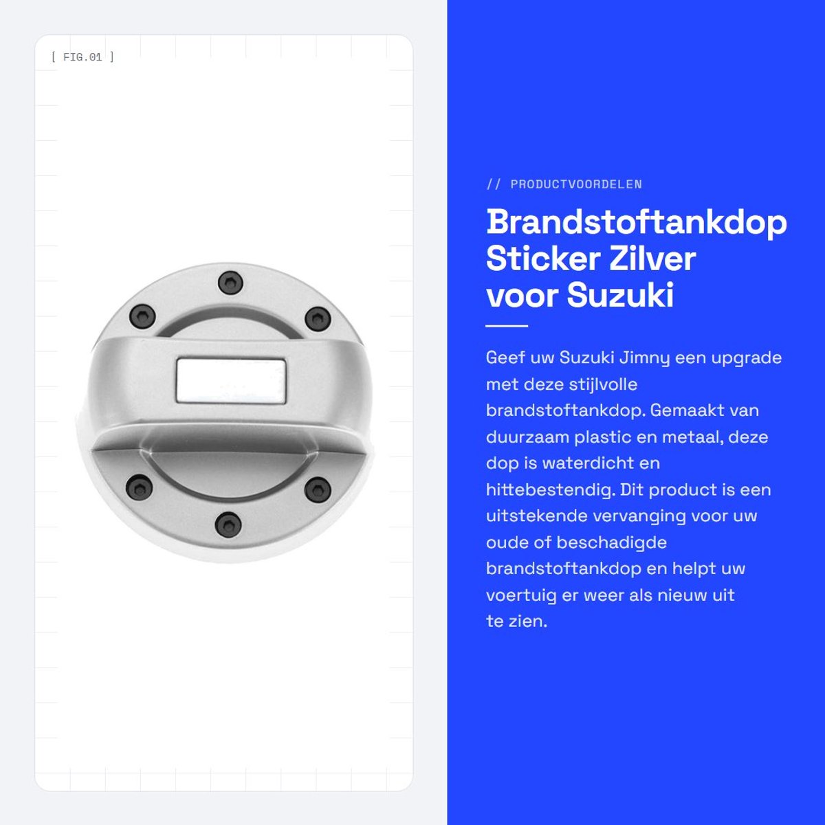 Dailygoods- Tankdop Waterdicht - Brandstoftank Decoratie - Hittebestendig - Duurzaam - Eenvoudige Installatie - Geschikt voor Suzuki Jimny - Brandstoftankdop