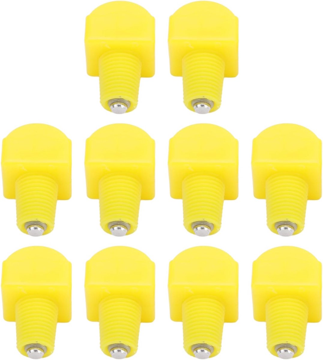 Kippenwaternippels Automatisch - Drinkbak Pluimvee - Efficiënt Water Geven - Voedselveilig Plastic - 10 Stuks - Geel