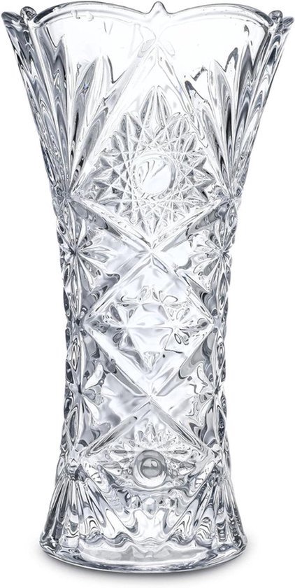 Hoge Glazen Bloem Vaas Zonnebloem Vorm - Decoratieve Helder Kristal Glas Vaas - Geschenk Voor Bloemenliefhebbers