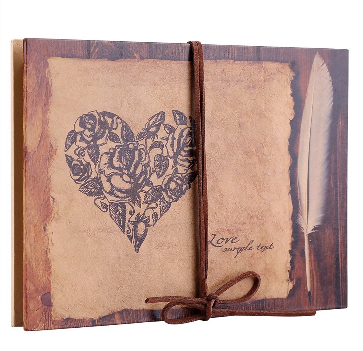 Dailygoods- Fotoalbum DIY Vintage - Accordeon Plakalbum - 34 Pagina's - Creatief Dagboek - Knutselcadeau - Liefdespatroon - Scrapbook