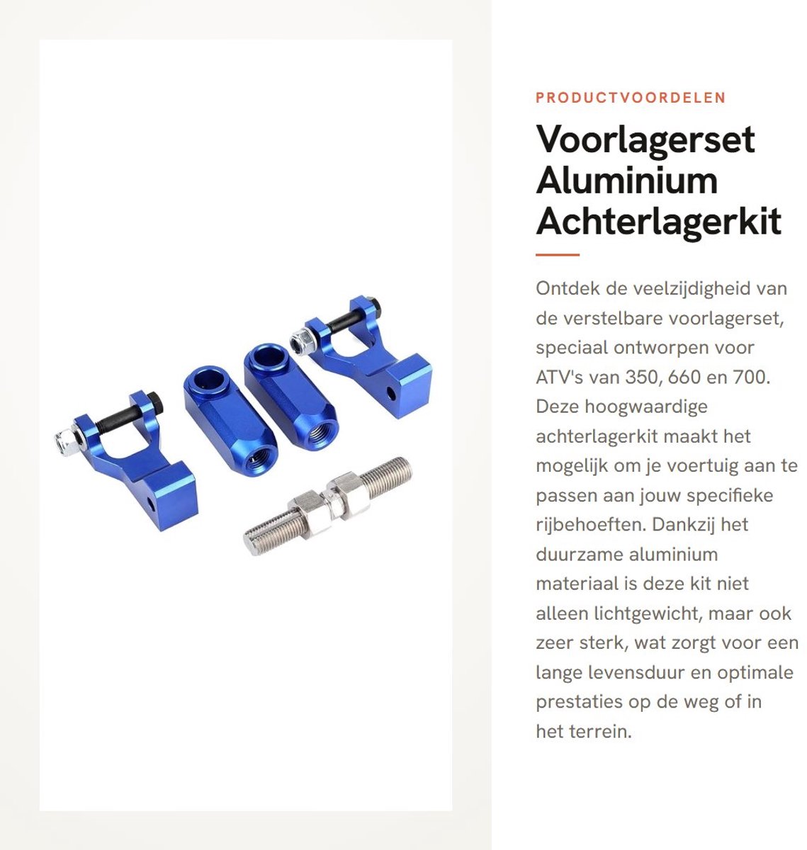 Dailygoods- Voorlagerset Verstelbaar - Achterlagerkit - Aluminium - Geschikt voor 350/660/700 - Hoge kwaliteit - Professionele service - Verlagingsset