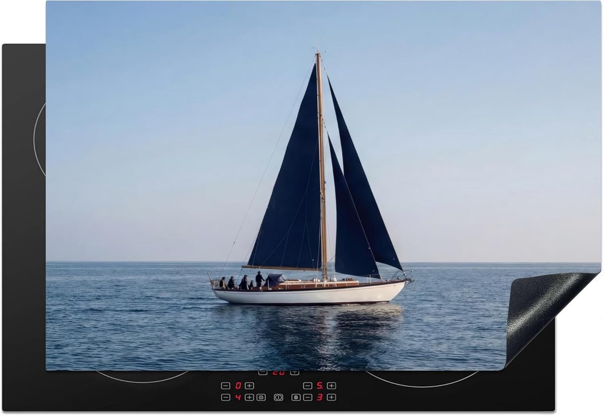 Inductiebeschermer Keuken - Aanrechtblad Beschermer - Extra Werkruimte - Unieke Foto Print - 78x52cm - Blauw Zeilboot