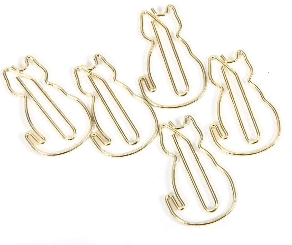 Dailygoods- Paperclips Katvormig 12 Stuks - Uniek Ontwerp - Duurzaam Metaal - Multifunctioneel - 3x2 cm - Lange Levensduur - Clips