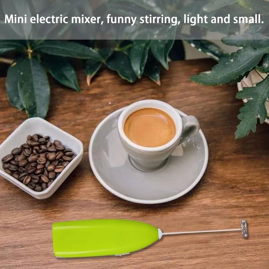 Handmixer - Drankgarde Koffieopschuimer - Snel Mixen Schuim Maken - Compact Draagbaar Design - 19.8cm Lengte - Groen — afbeelding 3