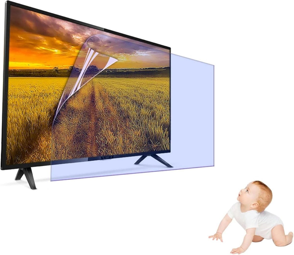 Schermfolie - Beeldschermbeschermer - Oogcomfort Verhoging - Verbeterde Blauwlichtfilter - 32-77 Inch - Transparant