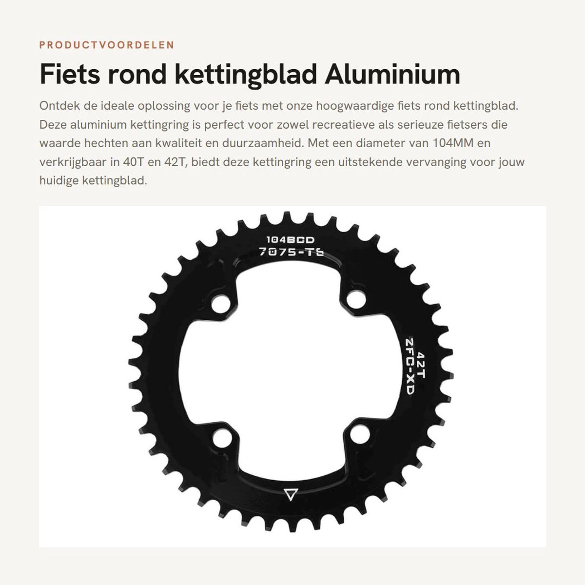 Dailygoods- Kettingblad Aluminium 40T/42T - Lichtgewicht - Duurzaam - Geschikt voor Crankstel - Perfecte Vervanging - Hoge Betrouwbaarheid - Kettingring