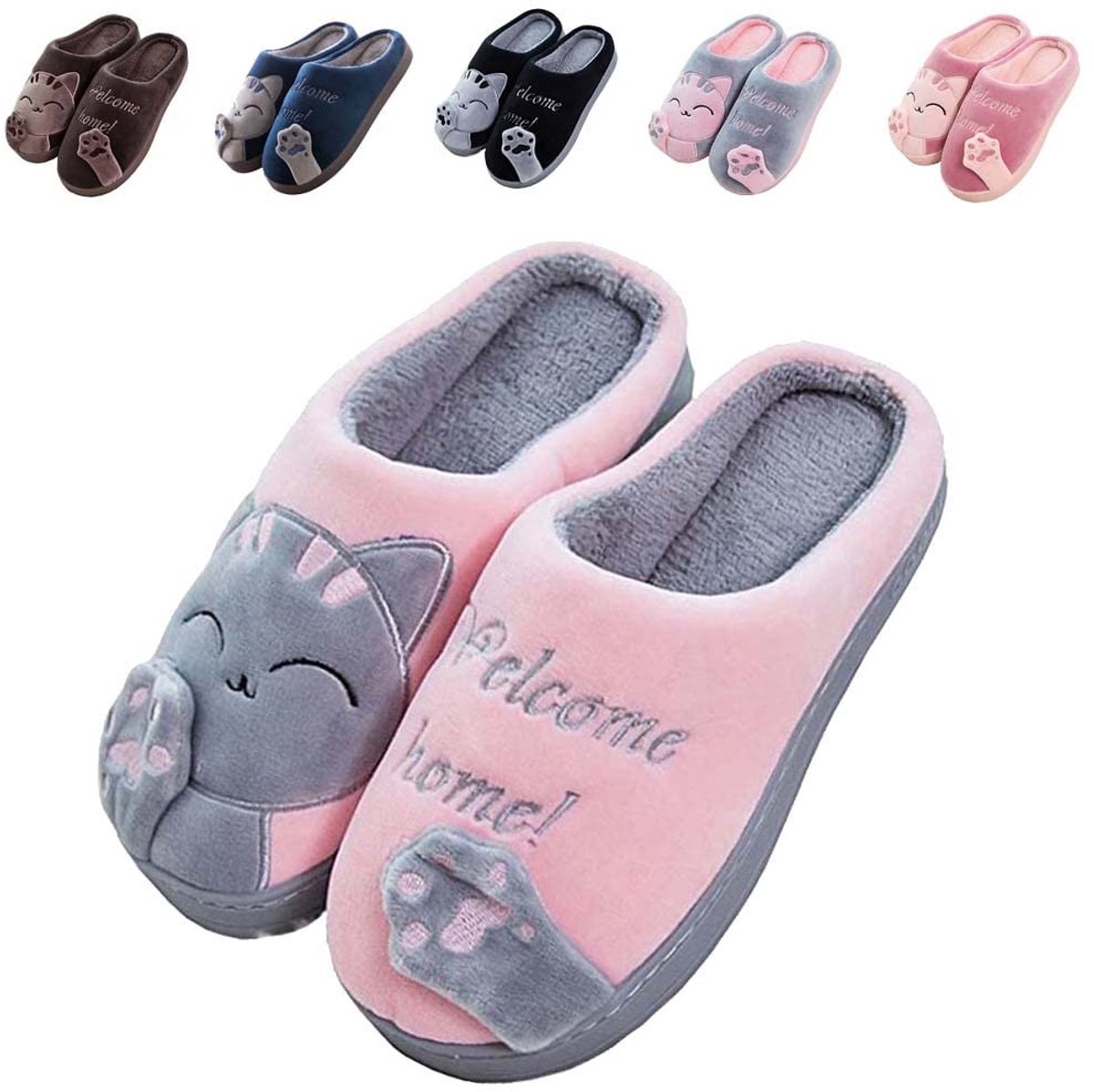 Dailygoods- Pluche Slippers Warme Zachte Comfortabele - Pantoffels Dames/Heren - Antislip Zool - Binnenhuis Schoenen - Slijtvast - Ideaal voor Koude Winter