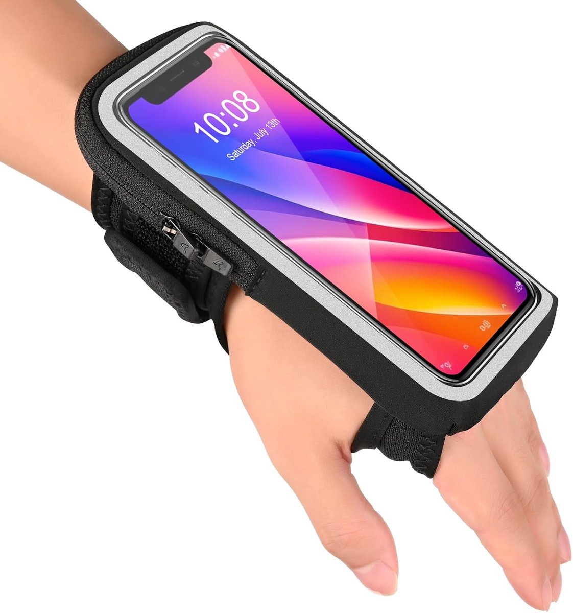 Tolvia Hardloop Telefoonhouder - Sportarmband voor Hardlopen - Telefoonhouder - Telefoon Armband Geschikt voor Smartphones tot 7.0 Inch - Verstelbare Sport Telefoonhouder - Zwart