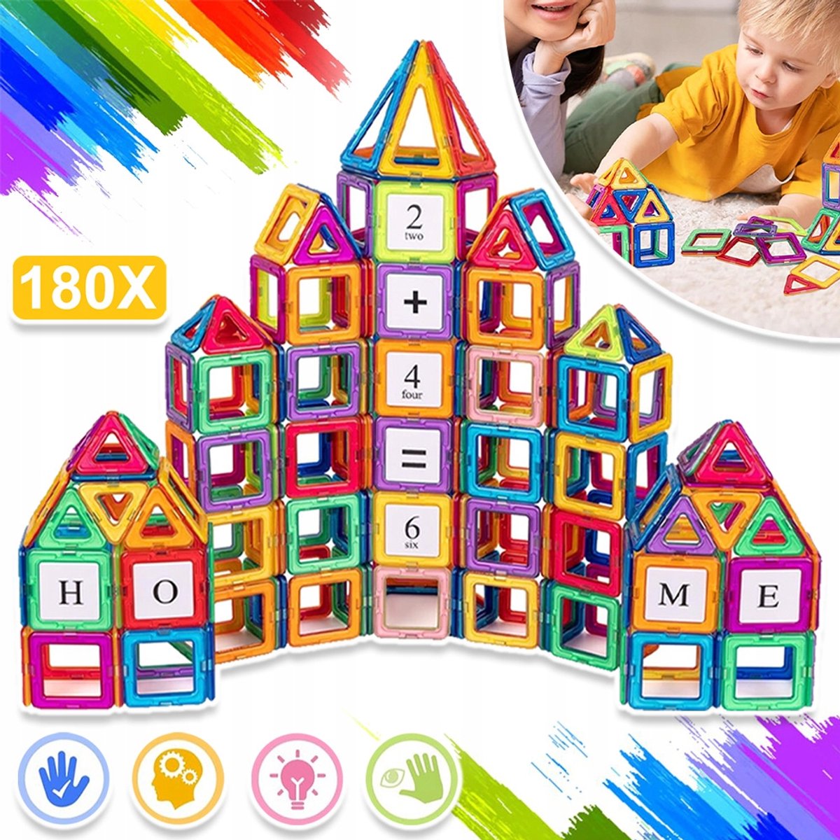 Magnetische Bouwblokken - Montessori-Speelgoed 3-8 Jaar - ABS-Kunststof Neodymiummagneten - Stimuleert De Verbeelding En Het Logisch Denken - Kleurrijke Creatieve Set