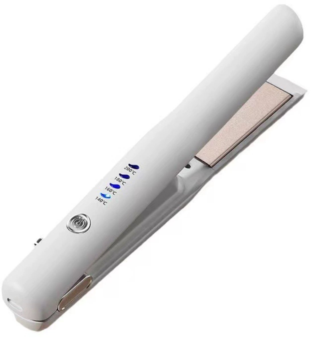 Draadloze Haartang – Kleine Draagbare Stijltang – 4 Temperaturen – Verstelbare Temperatuur 140°C-200°C – Stijltang voor Vrouwen – Geschikt voor Vakanties, Reizen, Kamperen – Styling – Wit