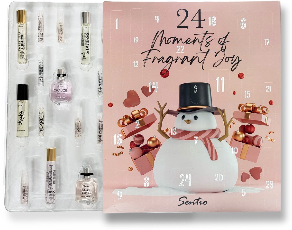Sentio Luxe Adventskalender met 24 mini flesjes parfum - Sneeuwpop