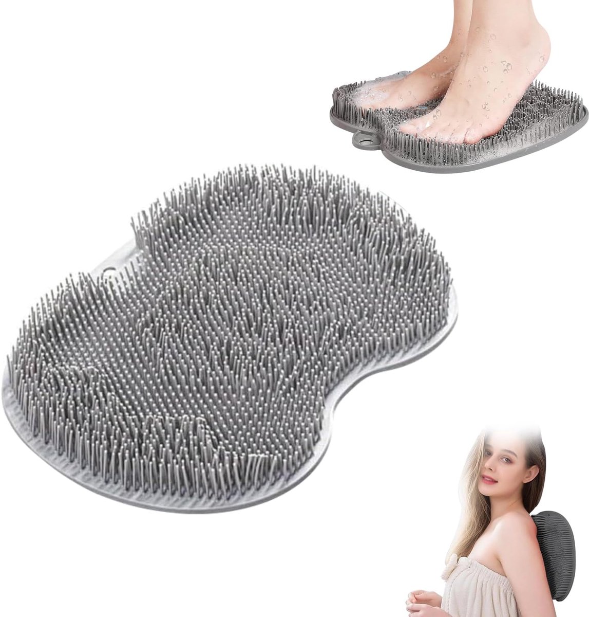 Voetenscrubber douche massagepad - silicone voetmassageborstel - antislip ontwerp - verlicht vermoeide voeten - ShopVlot