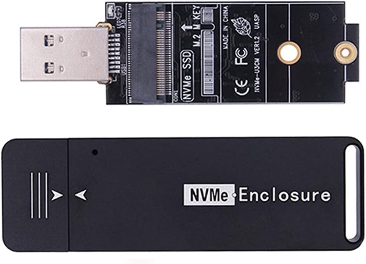 M.2 NVME SSD Gehäuse Adapter - USB 3.1 Gen2 - 10 Gbps - externe behuizing voor 2240mm en 2230mm schijven - ShopVlot