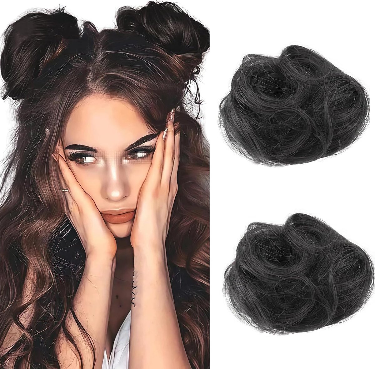 Haarbun maker 2 stuks - Mini klauwclip - Kattenoren - Direct volume voor een volle bun - ShopVlot