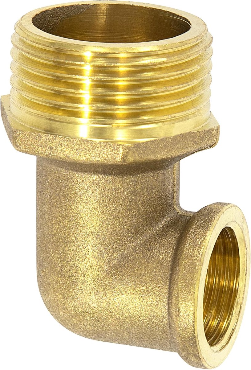 Haasconnector 90 graden - 2,5cm vrouwelijk - messing - geschikt voor drinkwater - ShopVlot