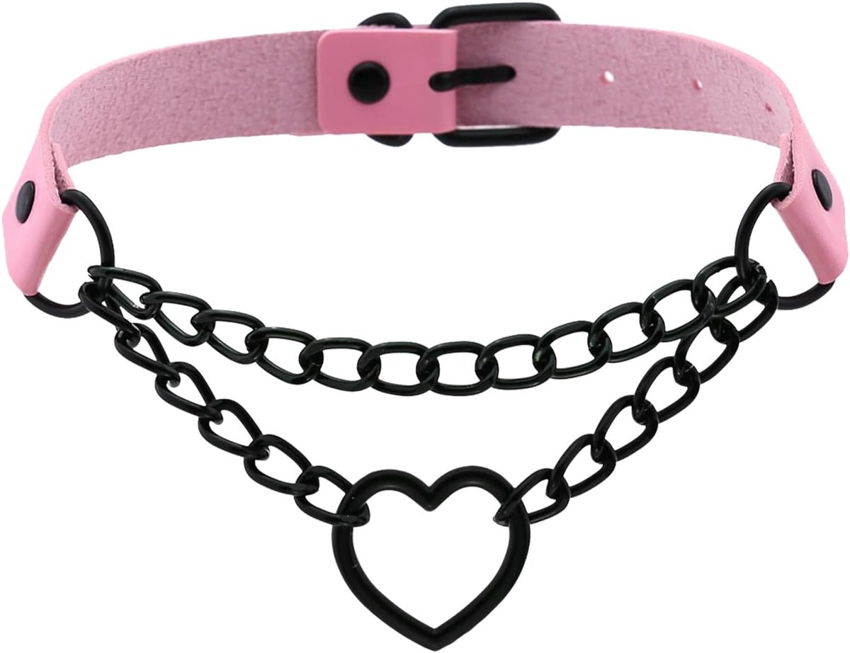 Halsband dames zwart - lederen choker - verstelbaar - perfecte toevoeging voor gothic stijl - ShopVlot