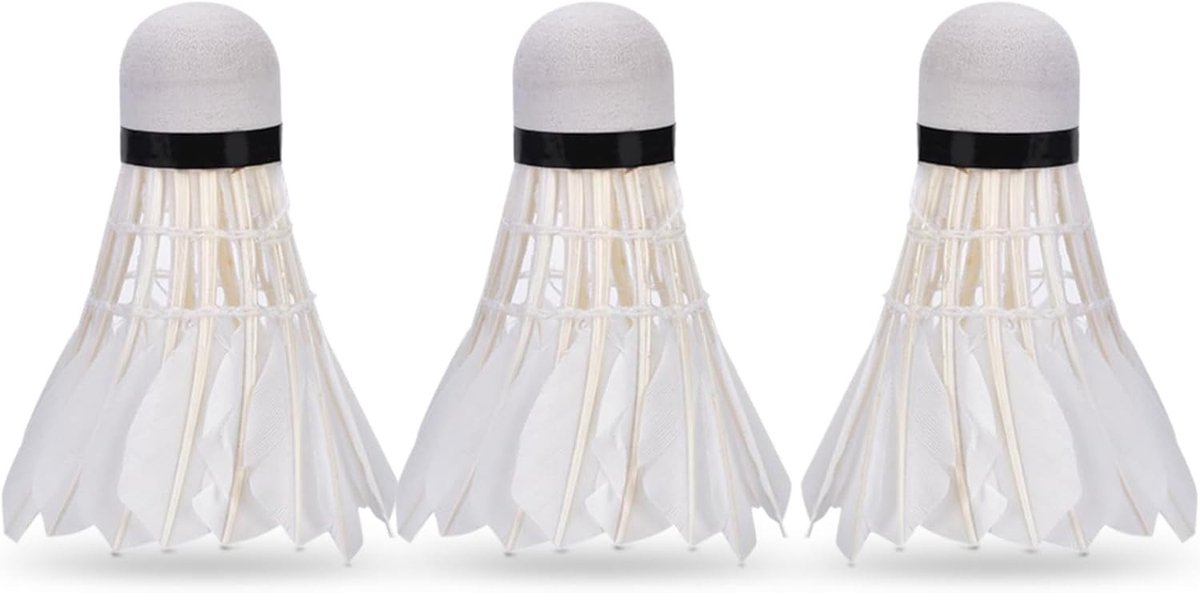 Badminton Shuttlecocks Set van 3 voor Training en Spel - Ideaal voor Buiten en Binnen Activiteiten