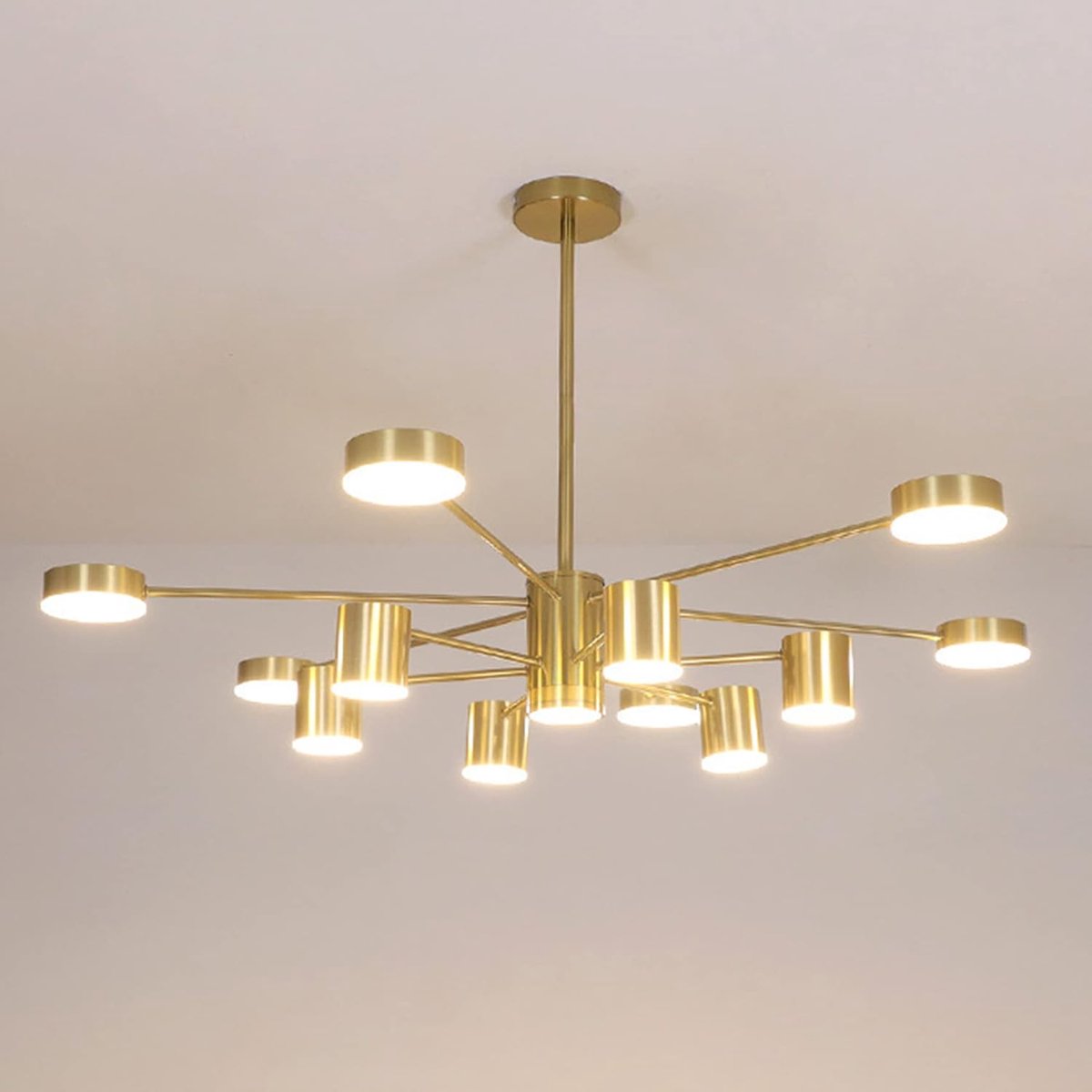 Kroonluchter Sputnik - LED Industriële Gouden Hanglamp - Hoogte verstelbaar - Perfect voor woonkamer of slaapkamer - ShopVlot