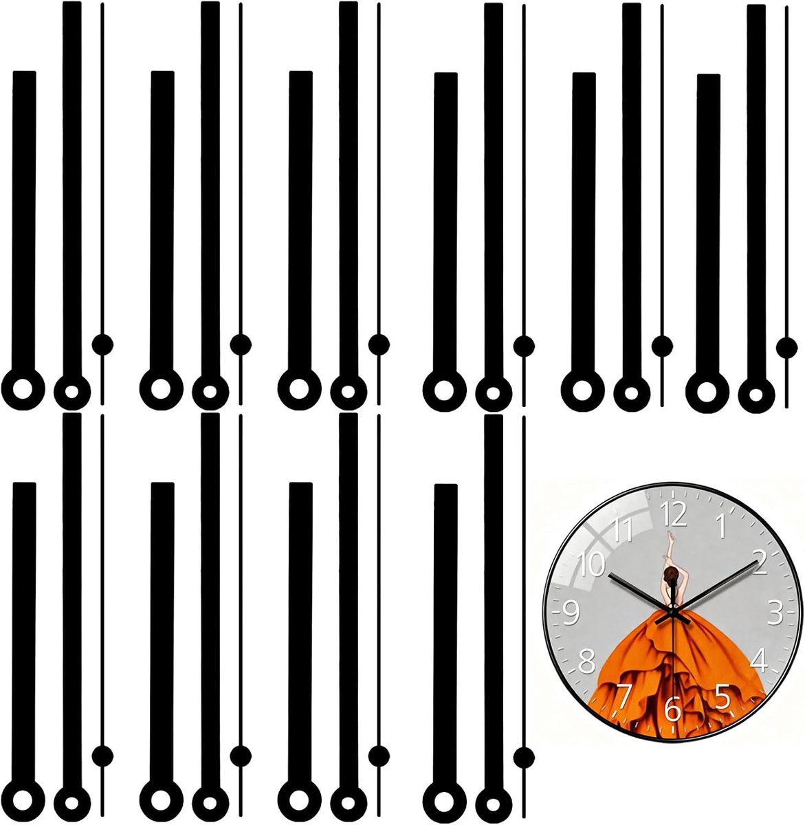 Horloge reparatieset - Aluminium wijzerplaat - 10 sets naaldcomponenten - Ideaal voor doe-het-zelvers - ShopVlot