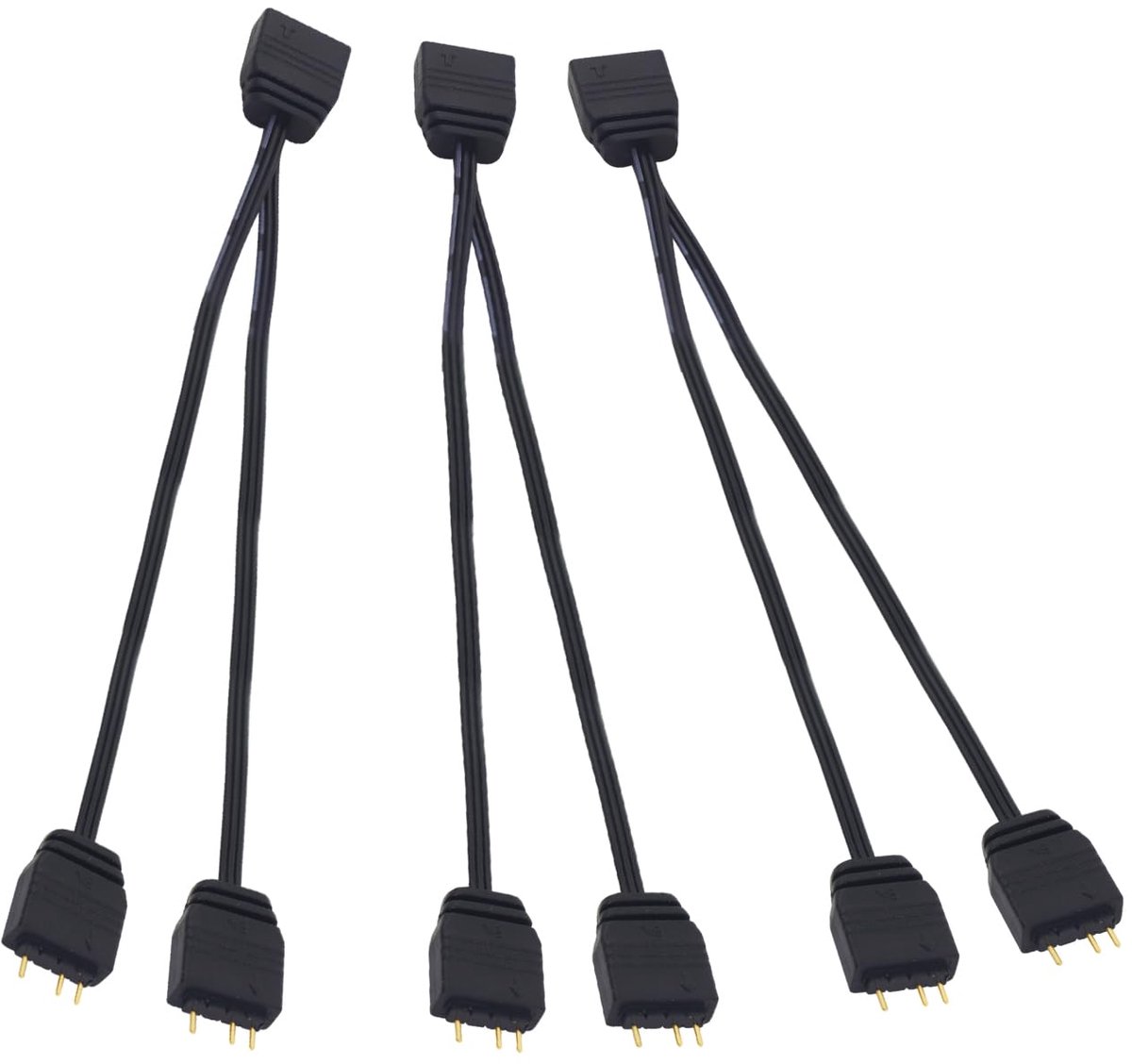 Splitkabel ARGB 5V 1 Bus naar 2 Plugs - 3-Pin Verlengkabel - Isolerende beschermkap - Veilig voor computerfans - ShopVlot