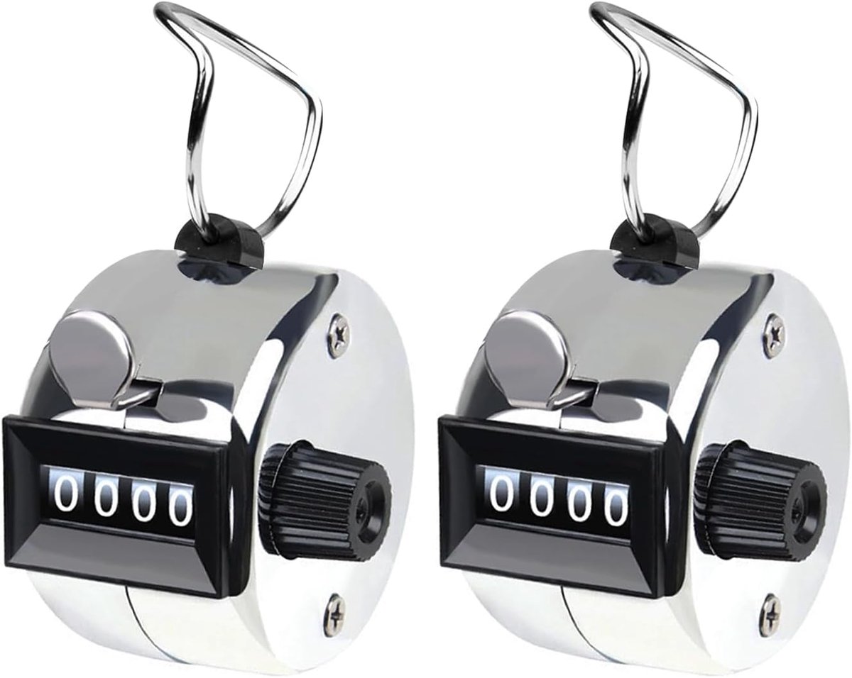 Handteller 4-cijferig - metalen clicker teller - batterijloos en nauwkeurig - ideaal voor sport en handwerk - ShopVlot