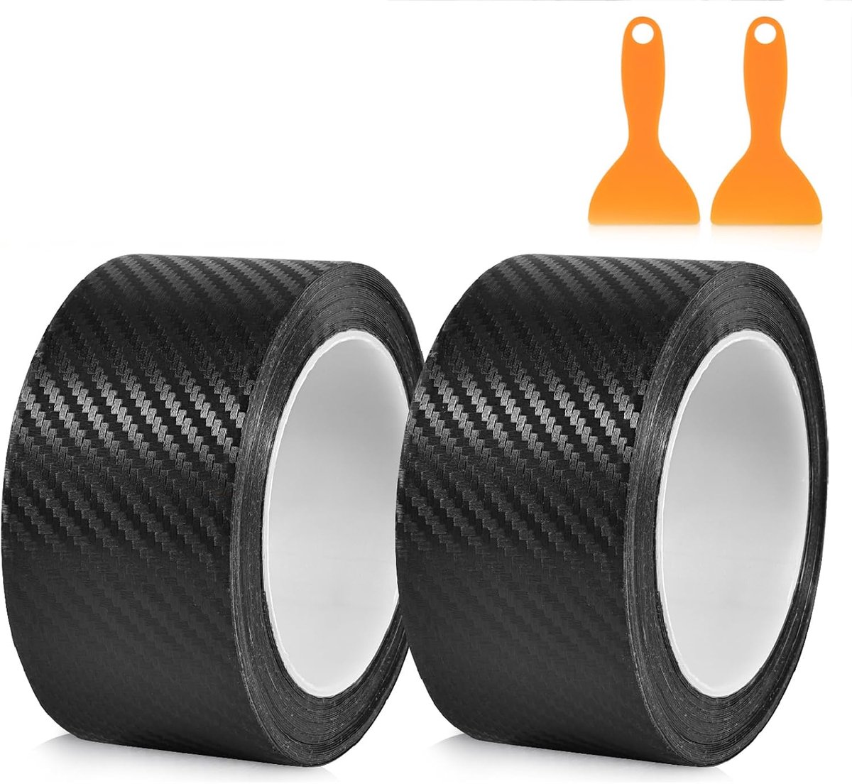Carbon Fiber Vinyl Wrap Strips 5cm - Zwart - Sterke hechting - Perfect voor autodeuren - ShopVlot
