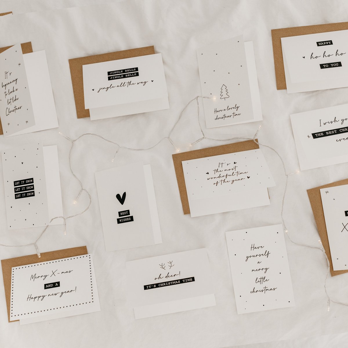 12x hippe kerstkaarten (A6 formaat) - kerst kaarten om te versturen - kaartenset - kaartjes blanco - kaartjes met tekst - luxe kerstkaarten - feestdagenkaarten - kerstkaart - wenskaarten