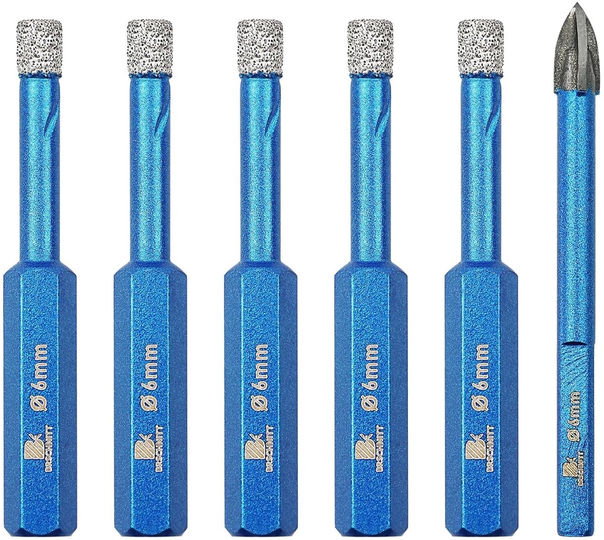 Diamant Boorbit 6mm - Set van 6 - Hexagonale schacht - Ideaal voor keramiek en tegels - ShopVlot