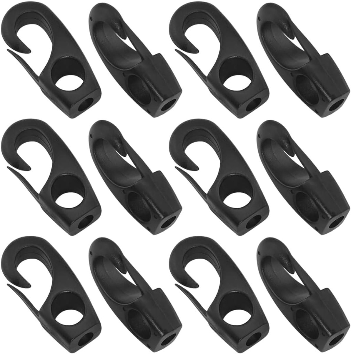 Nylon Bungee Haken 12 Stuks - Plastic Carabiner Haken - Hoge Sterkte - Duurzaam voor Kano en Kayak - ShopVlot