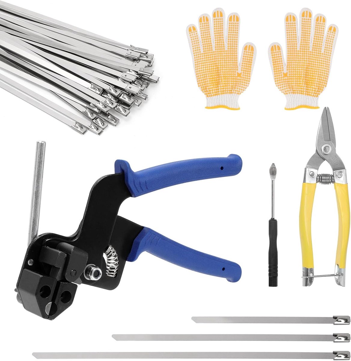 Kabelbinderspistool 304 roestvrij staal - 150 stuks set met 3 maten - multifunctionele zelfvergrendelende binders - ShopVlot