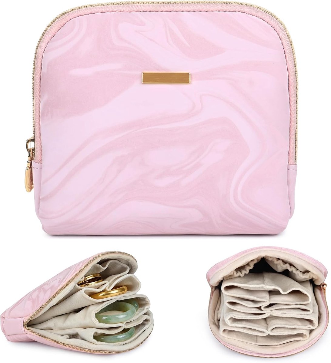 Sieraden Organizer Case voor Travel Essentials Sieraden Kristal Armbanden Ketting Opslag, Ring Houder, Sieraden Pouch - ShopVlot