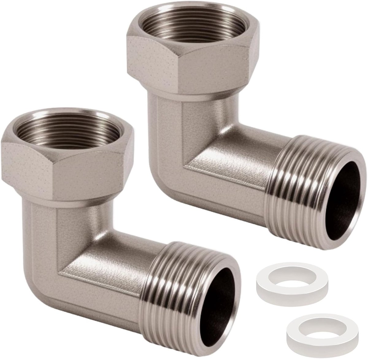 2pcs 3/4 inch angle 90 degrees, 304 stainless steel movable screw connection, 3/4 inch IG/AG angle screw connection - ShopVlot