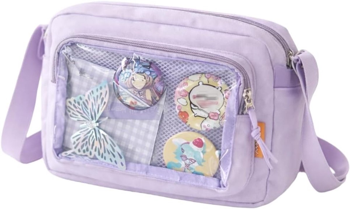 Ita Messenger Bag, Small Crossbody Bags Kawaii Shoulder Handbags Wallet Purple - ShopVlot