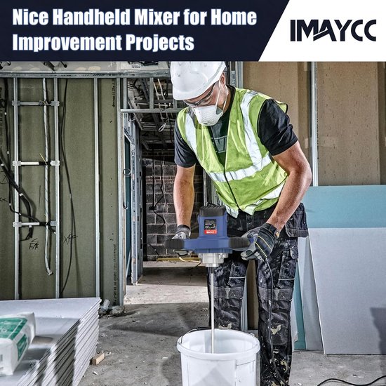 IMAYCC Mortar stirrer, 2100 W concrete mixer, 6 speed agitator concrete, whisk, mortar mixer m14, stirrer mortar - ShopVlot — afbeelding 5