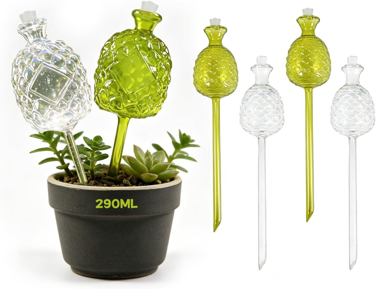 Globuli Irrigatie van kunststof, automatische gieter 140 ml/240 ml, schattige plantenvorm, automatische irrigatie voor - ShopVlot