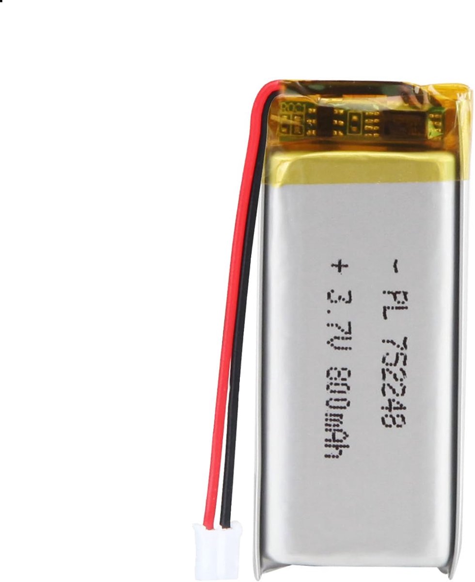 3.7 V 800 mAh Battery 752248 Lithium Polymer Ion Lithium-Ion Li-Po Battery with 2P-PH Connection with 2 mm Grid Size - ShopVlot