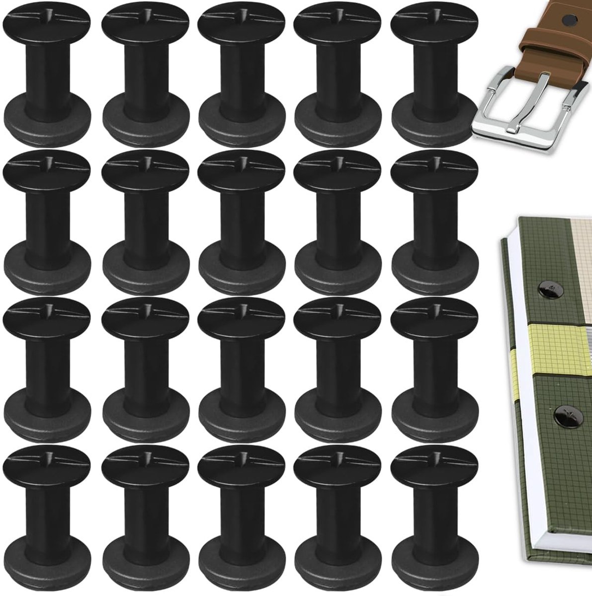 Chicago Book Screws 20 Pieces Stainless Steel M5 x 12 mm Chicago Screws Book Binder Screws Rivets for Leather Bags - ShopVlot