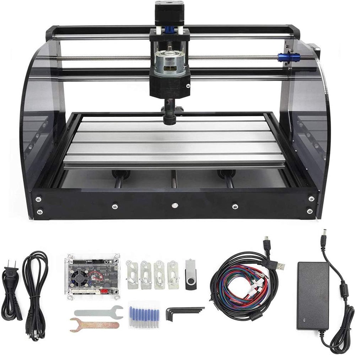 RATTMMOTOR CNC Milling Machine 3018-Pro Max 3 Axis CNC Milling Engraving Machine, GRBL Control, 420 x 350 x 270 mm - ShopVlot