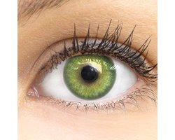 Full coverage and natural green contact lenses SILICONE COMFORT NOVELTY color "Florence Green" + case made of GLAMLENS - ShopVlot