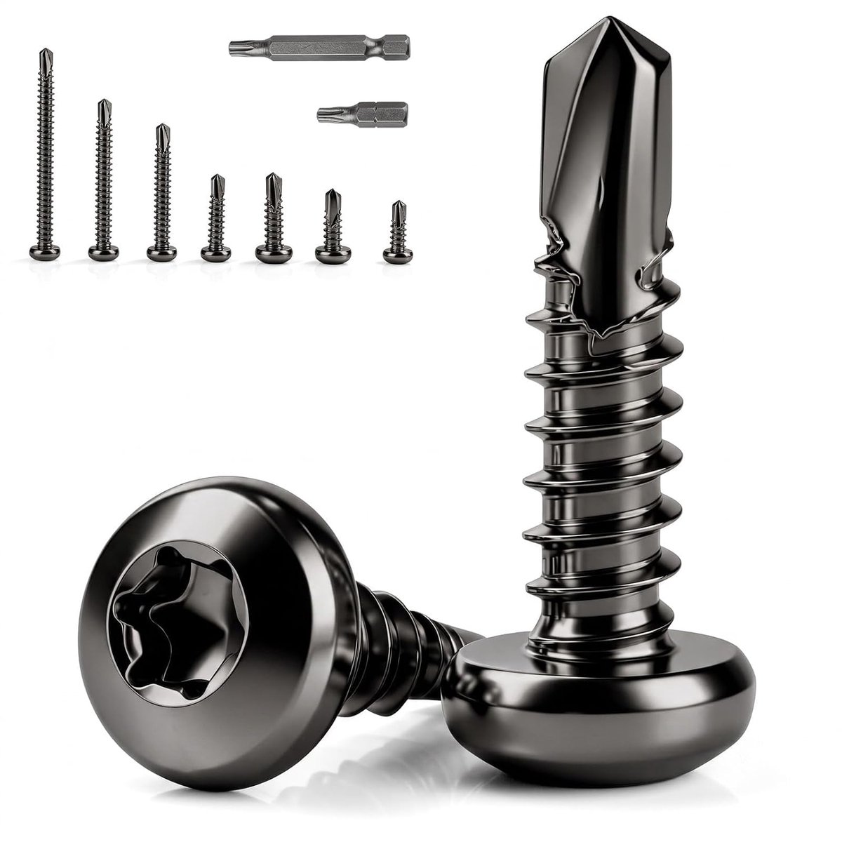 Torx Boorschroeven, M4,2 x 16 mm, ronde kop, zelfborende schroeven, roestvrij staal, 410, lenskop, zelfsnijdende - ShopVlot