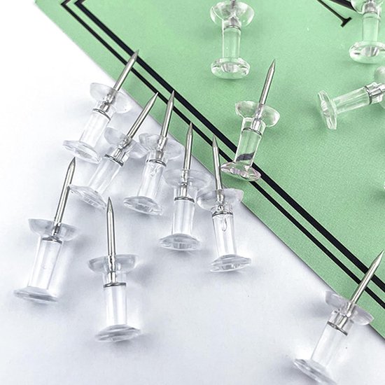 165 Pcs Pin Pins 24mm Thumbtacks Transparent Stapling Target Head Rice Goals Barbed Needles Rice Nails Long Head - ShopVlot — afbeelding 2