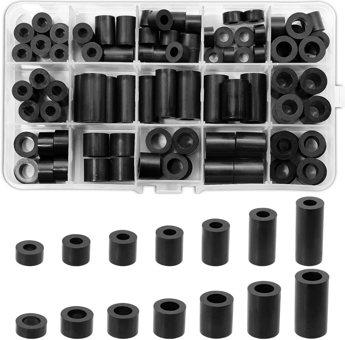 90 Pcs ABS Plastic Standoffs Standoffs Black Round Standoffs M6 M8 Standoffs Nylon Standoffs and Screws Standoffs - ShopVlot