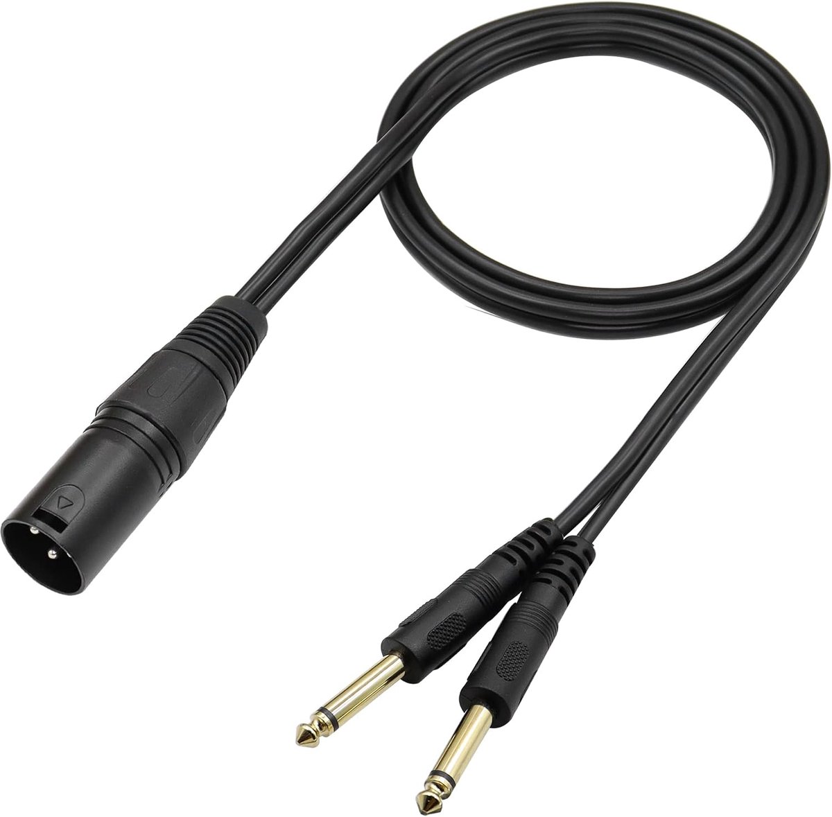 QIANRENON XLR Male to Dual TS 1/4 Stereo Splitter Cable 3-Pin XLR to Dual 6.35mm Mono Y Splitter Conversion Extension - ShopVlot