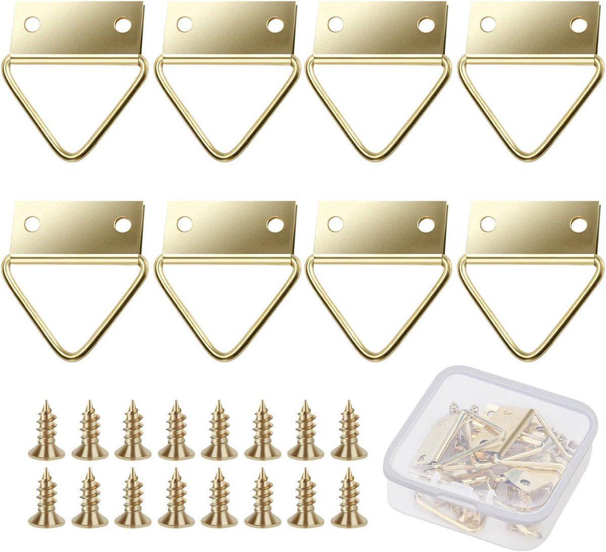 Photo Hooks for Hard Wall Picture Hanging Set Hard Wall Hanger Hook Large Triangle 8pc-E - ShopVlot