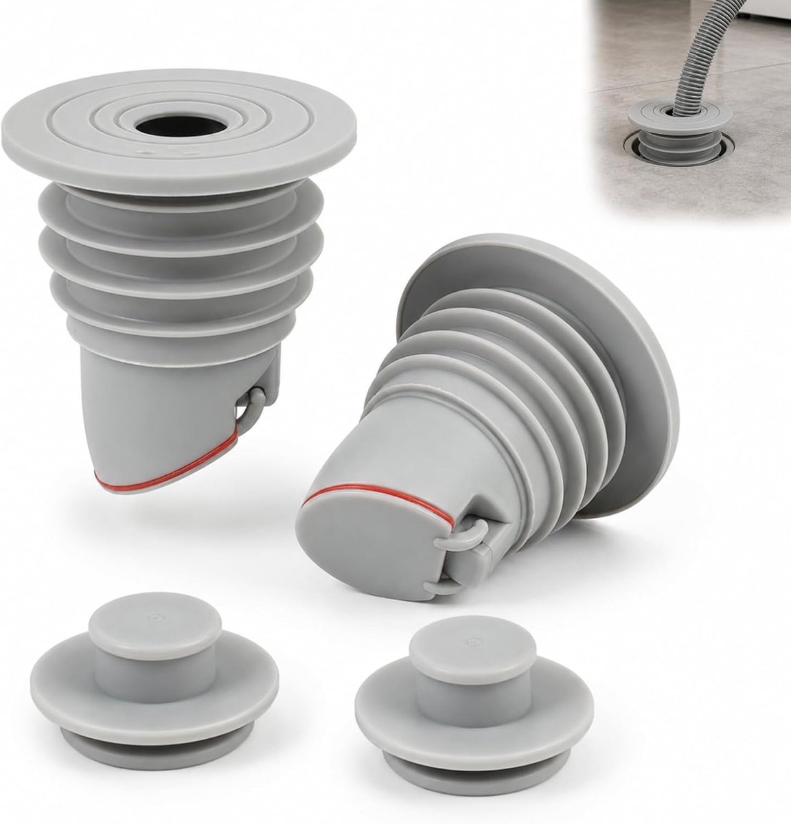 2PCS Silicone Drain Caps for Washing Machine, Kitchen, Bathroom, Drain Hose and Gutter, Odor Resistant, Waterproof - ShopVlot